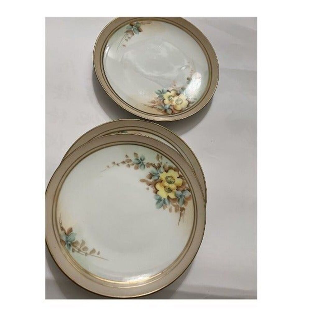 MEITO China Vintage Mini Plates Flowers Dessert Salad 6.5'' 3 piece set